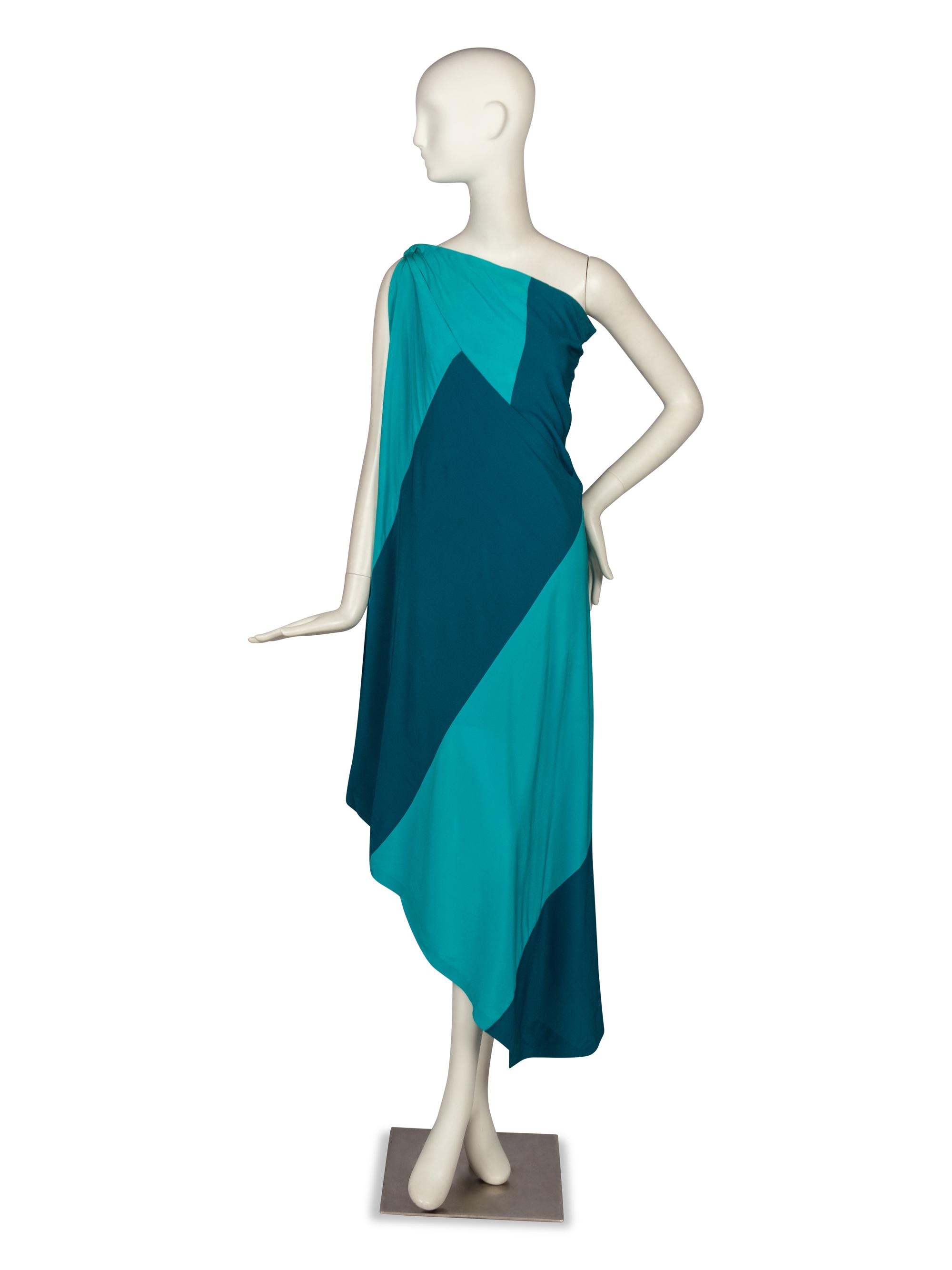 Madame Grès, Blue Silk Toga Gown, 1970's
