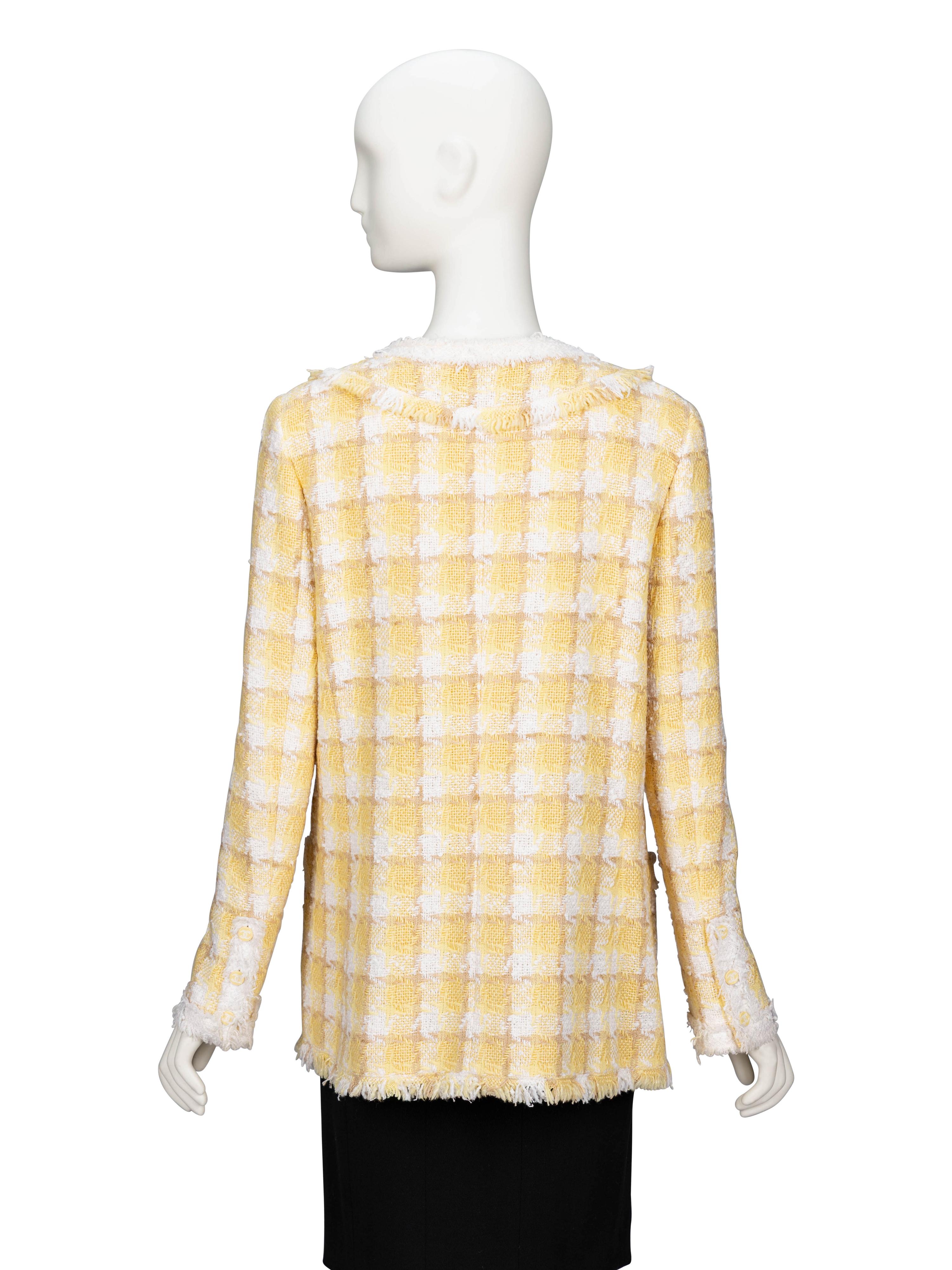 Chanel, Plaid Yellow Tweed Jacket