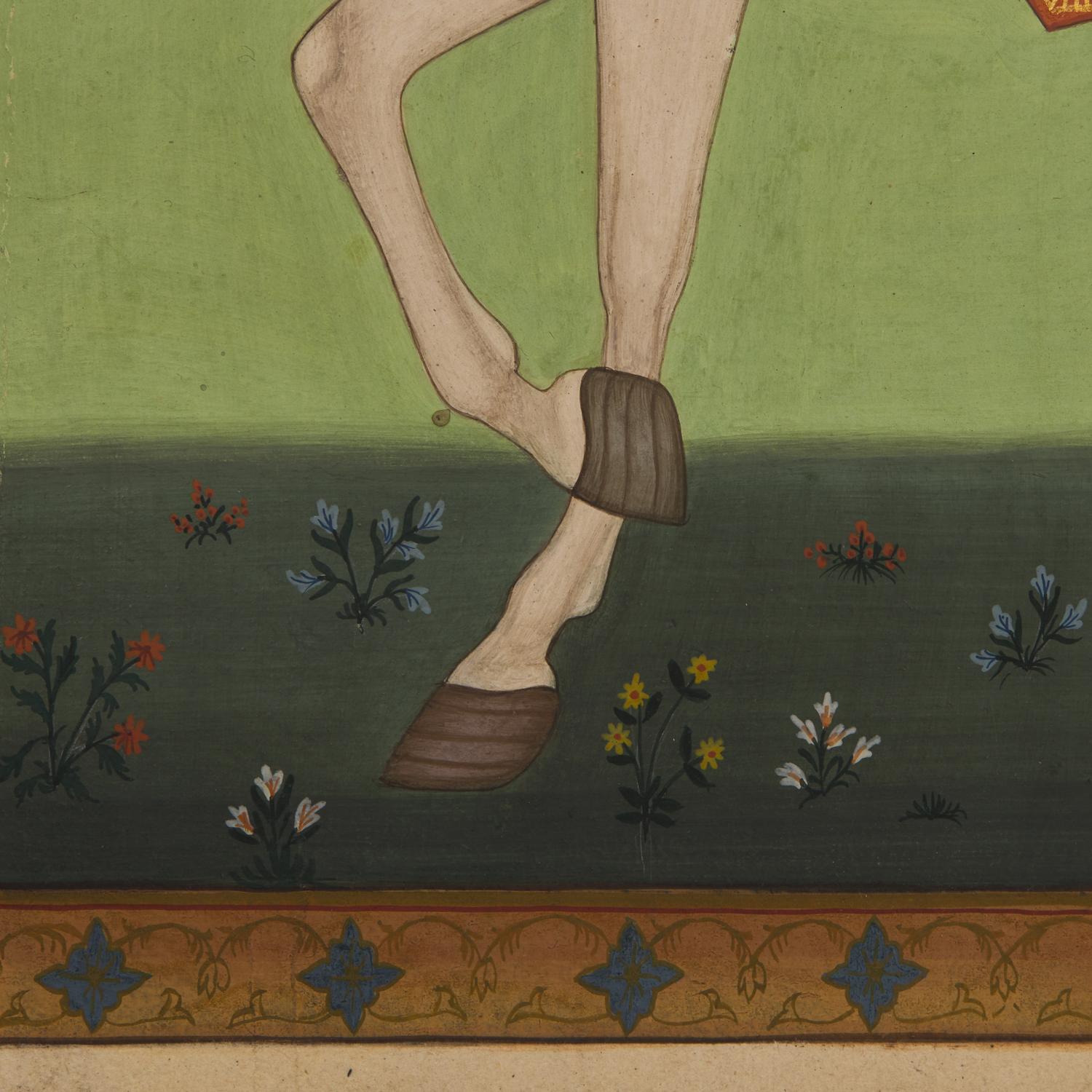 A Painting of the Mughal Emperor Shah Jahan Astride His Stallion, India, Rajasthan, 20th Century
