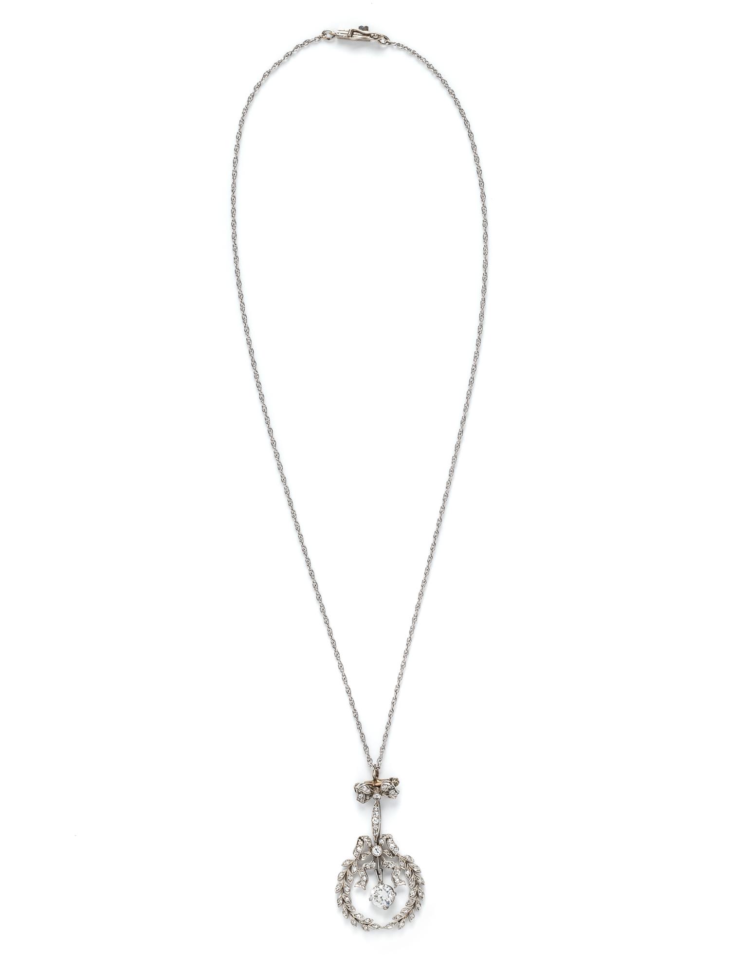 ANTIQUE, DIAMOND CONVERTIBLE BROOCH/PENDANT NECKLACE