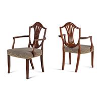 A Pair of George III Mahogany Armchairs