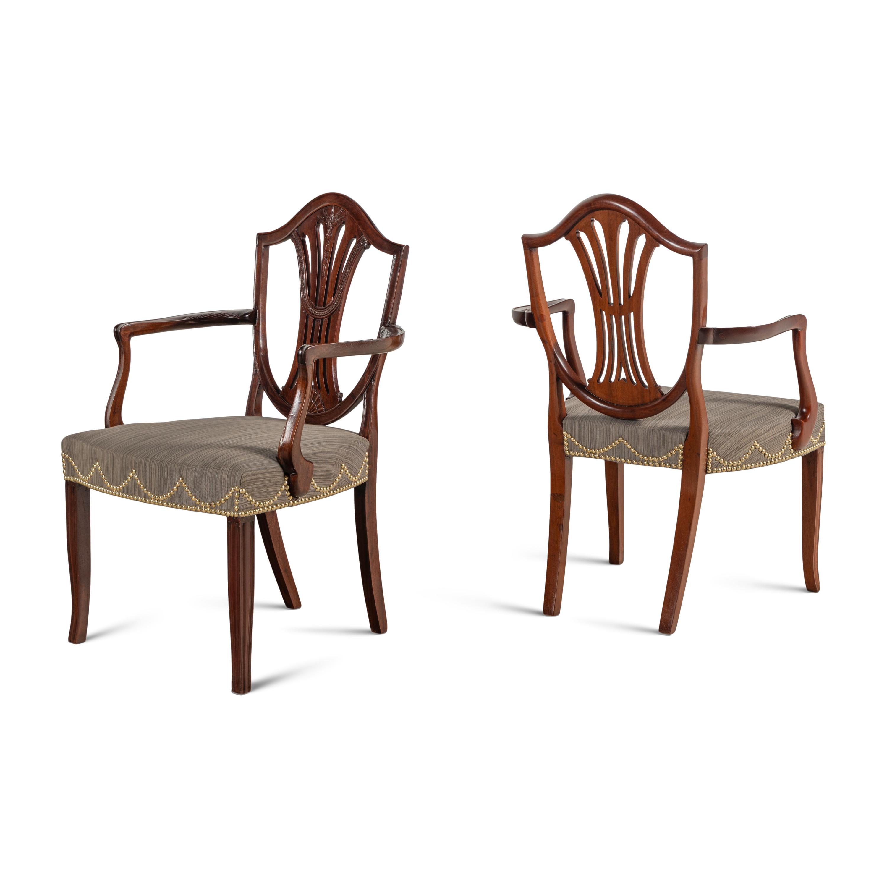 A Pair of George III Mahogany Armchairs