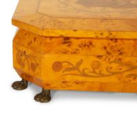 An Italian Burlwood and Marquetry Musical Jewelry Box