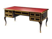 A Régence Style Gilt Bronze-Mounted Ebonized Bureau Plat