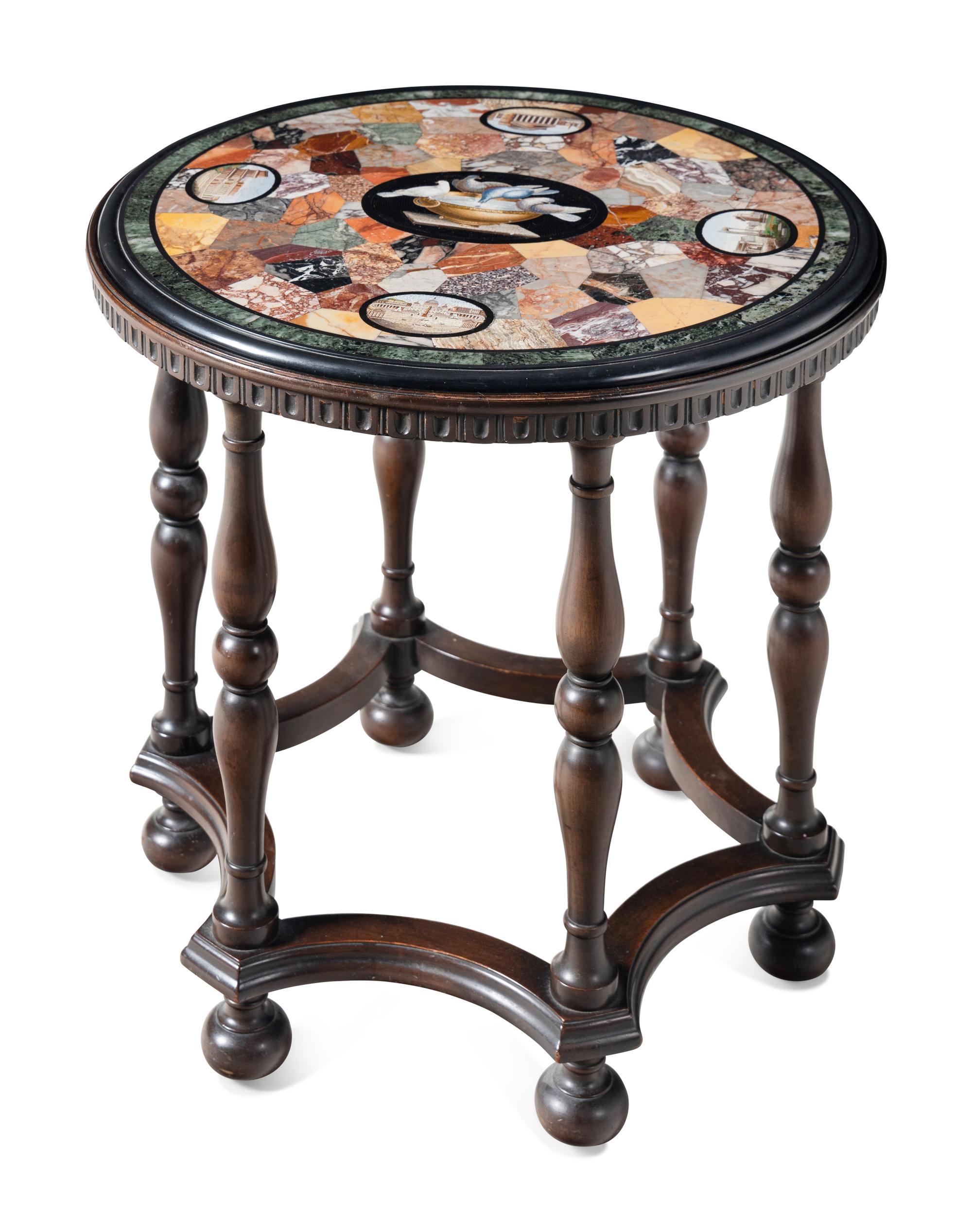 An Italian Micromosaic and Specimen Marble Table