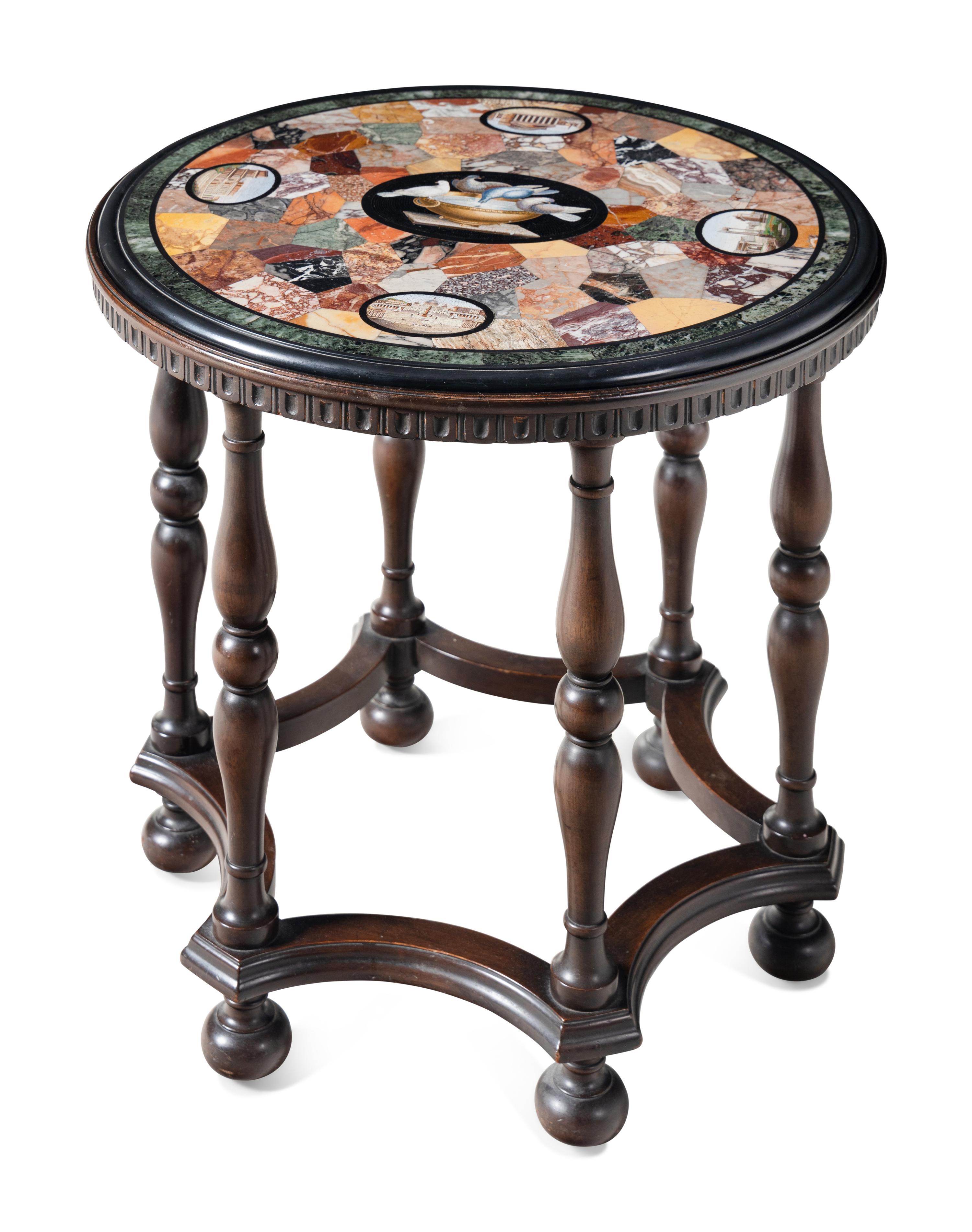 An Italian Micromosaic and Specimen Marble Table