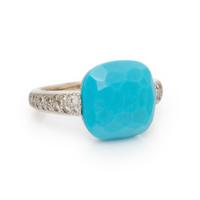 Pomellato, Turquoise, Diamond, and White Gold Ring