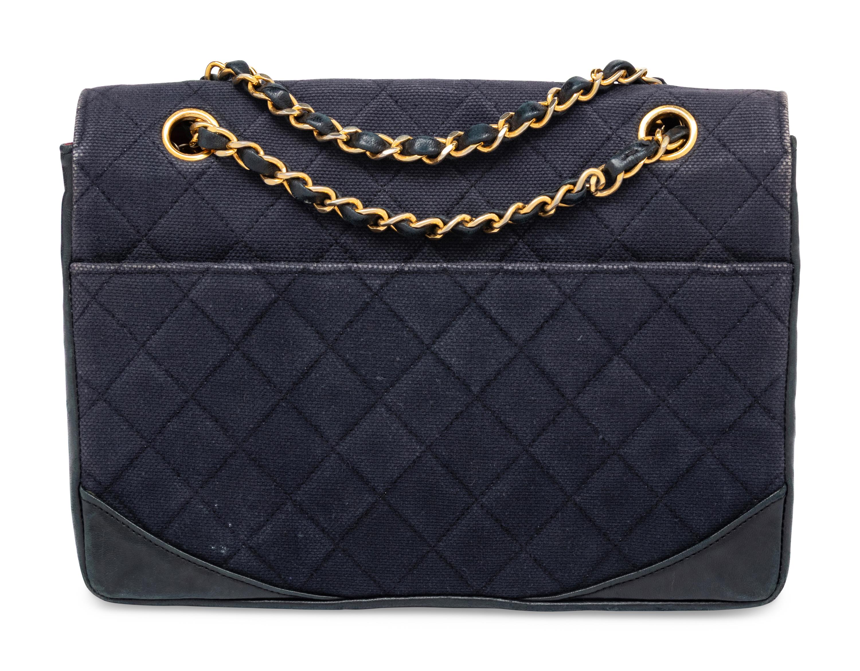 Chan el, Quilted Canvas Flap Bag