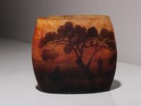 A Daum Cameo Glass Scenic Vase