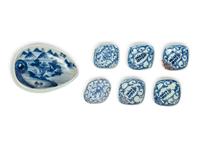 Seven Chinese Blue and White Porcelain Articles
