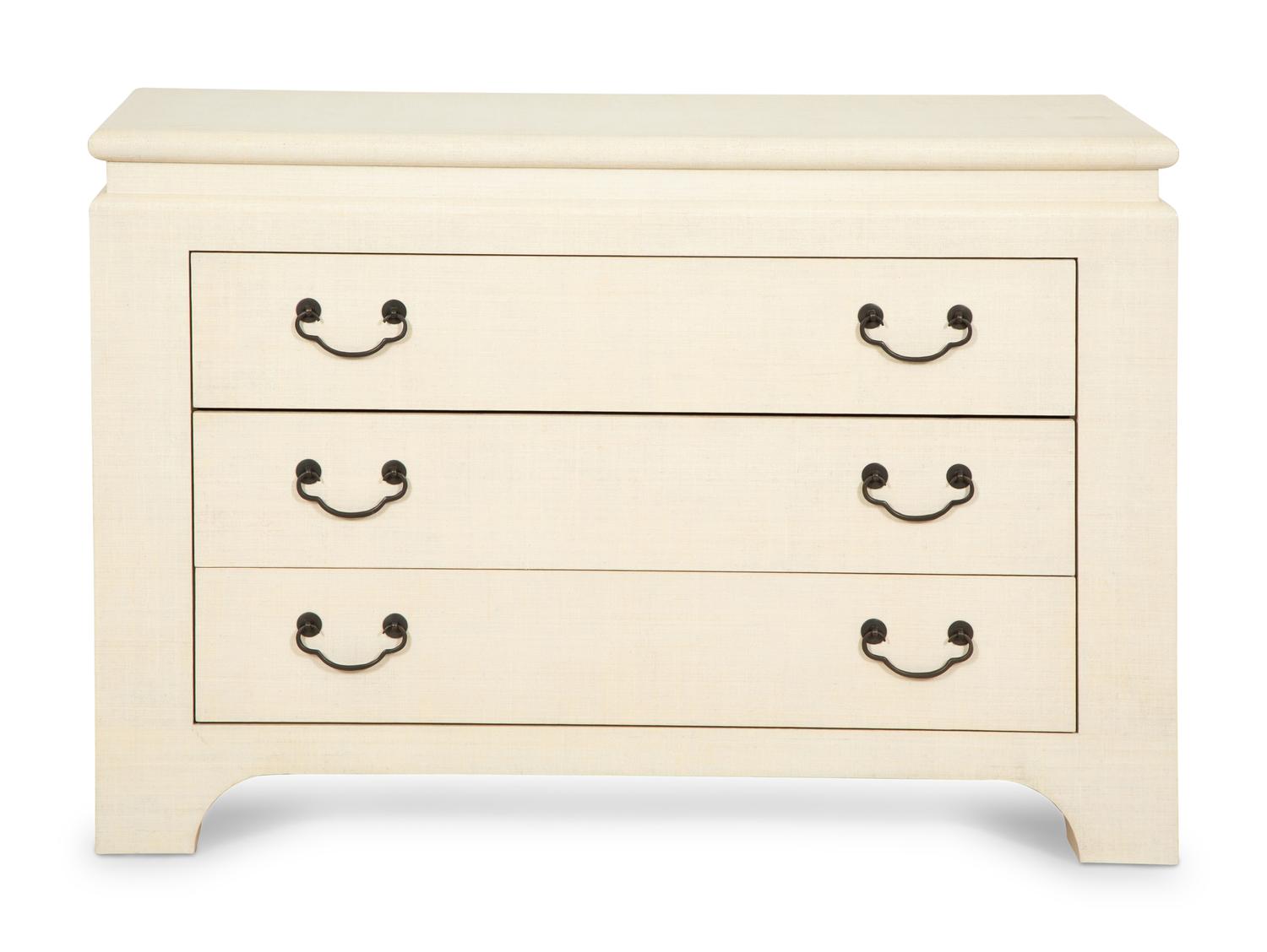 A Painted Raffia Chest of Drawers in the Manner of Karl Springer