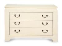 A Painted Raffia Chest of Drawers in the Manner of Karl Springer