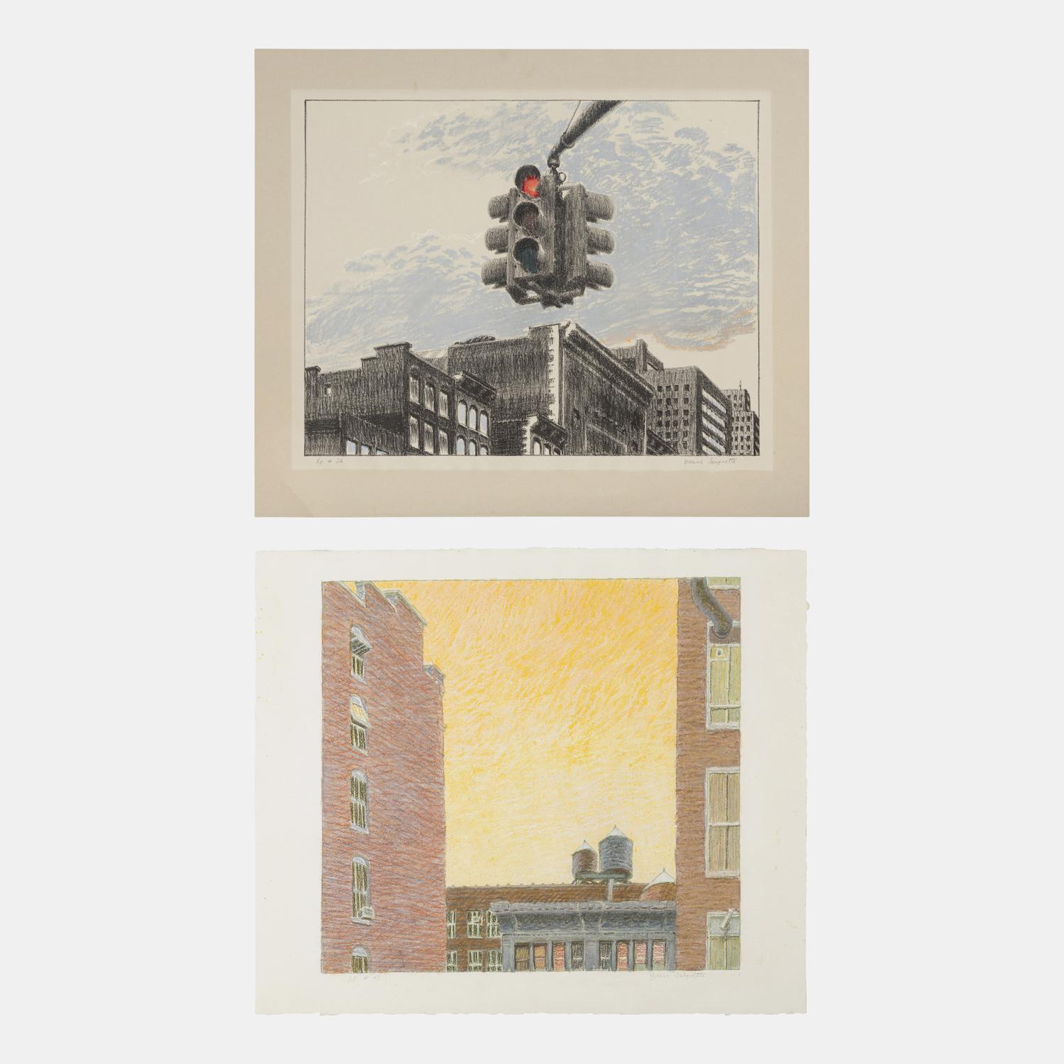 Traffic Light, 1973 and 22nd Street, 1974 (two works)