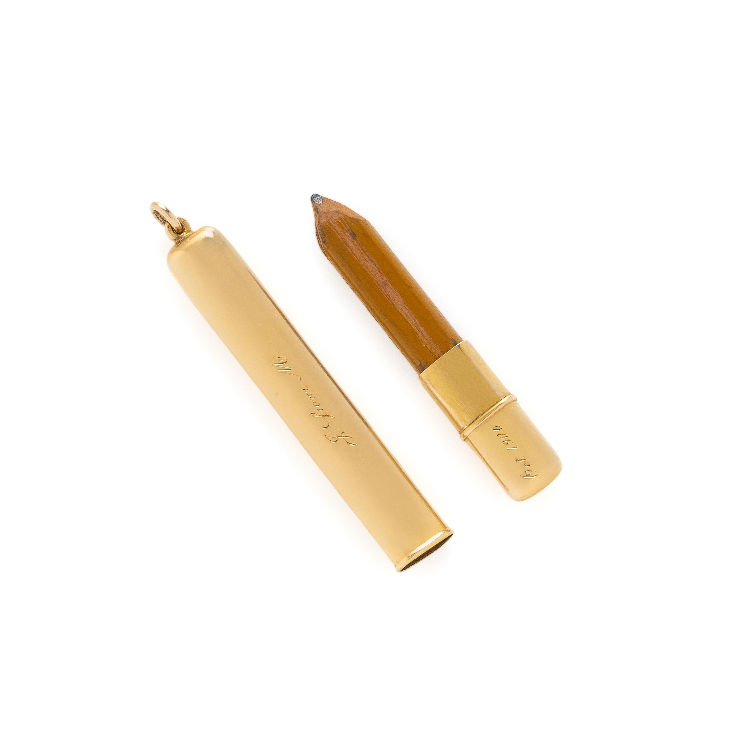 John Jacob Astor IV's Battin & Co., Yellow Gold, Diamond, and Sapphire Pencil Case