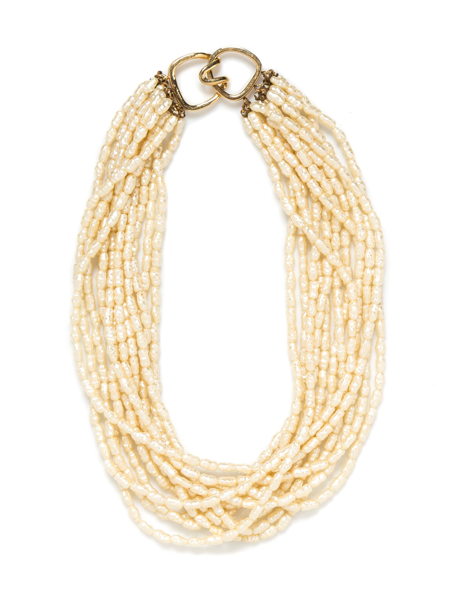 A Kenneth Jay Lane Seed Pearl Torsade Necklace, 17".