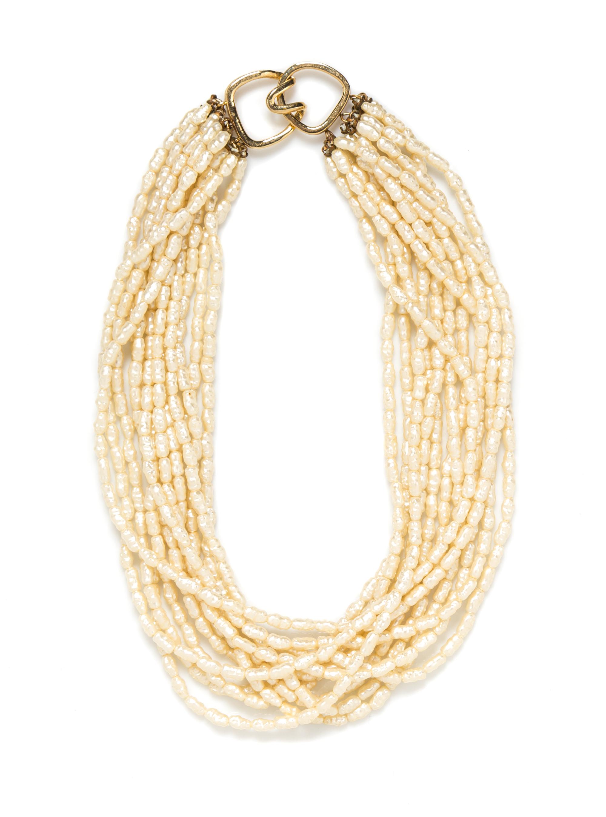 A Kenneth Jay Lane Seed Pearl Torsade Necklace, 17".