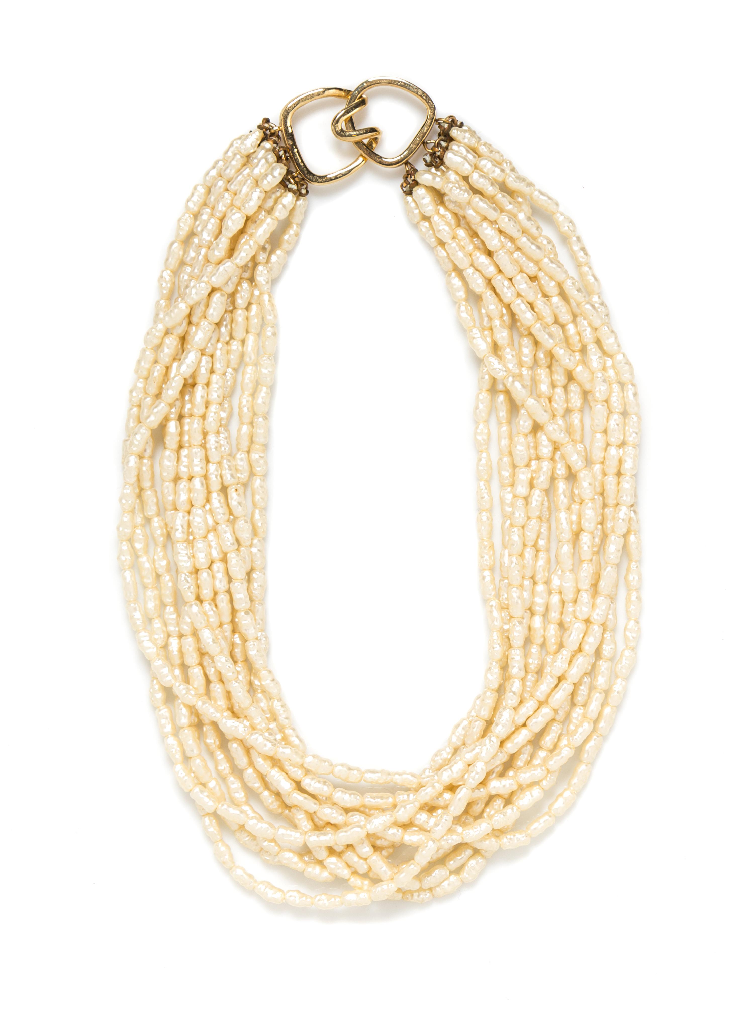 A Kenneth Jay Lane Seed Pearl Torsade Necklace, 17".