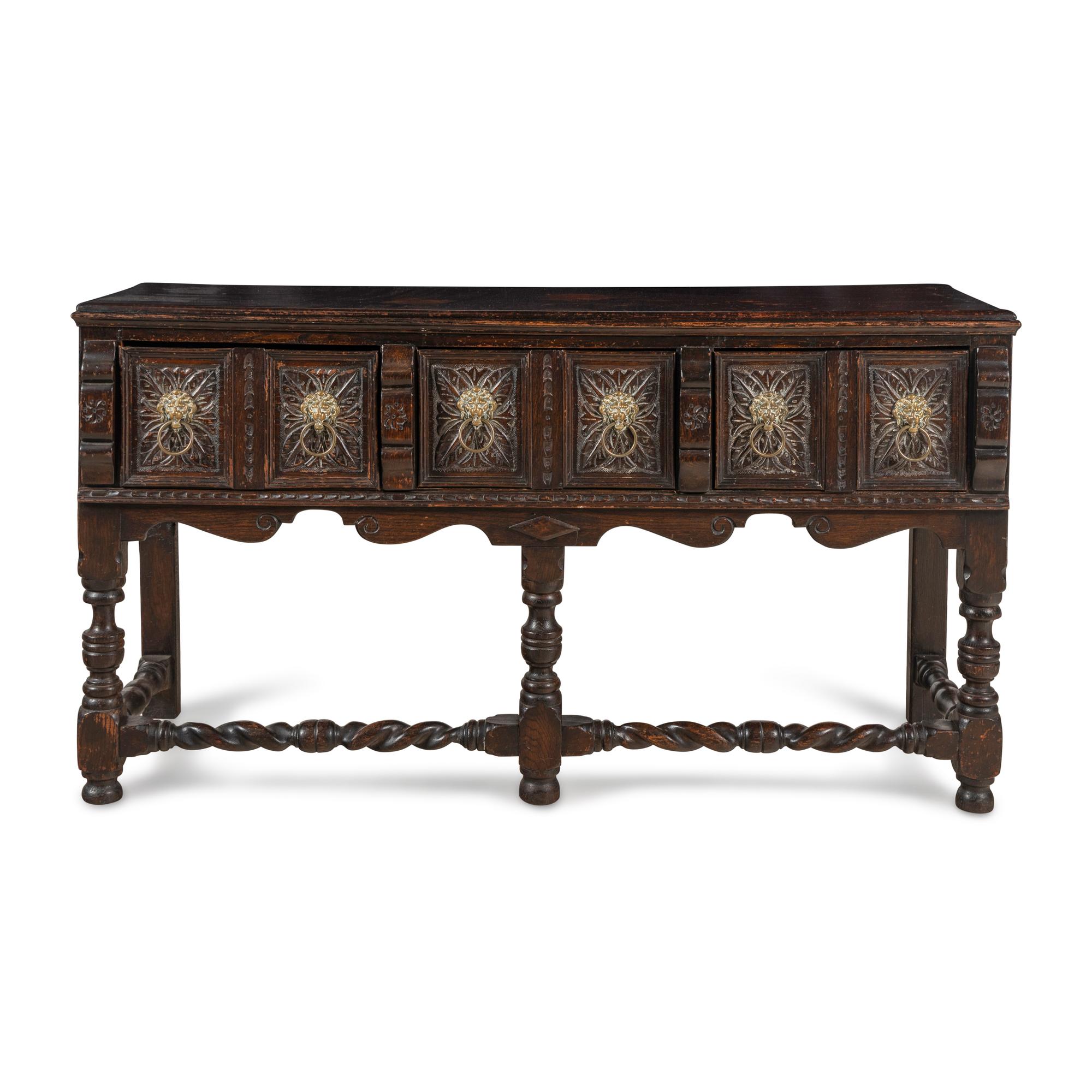 A Charles II Style Oak Console Table
