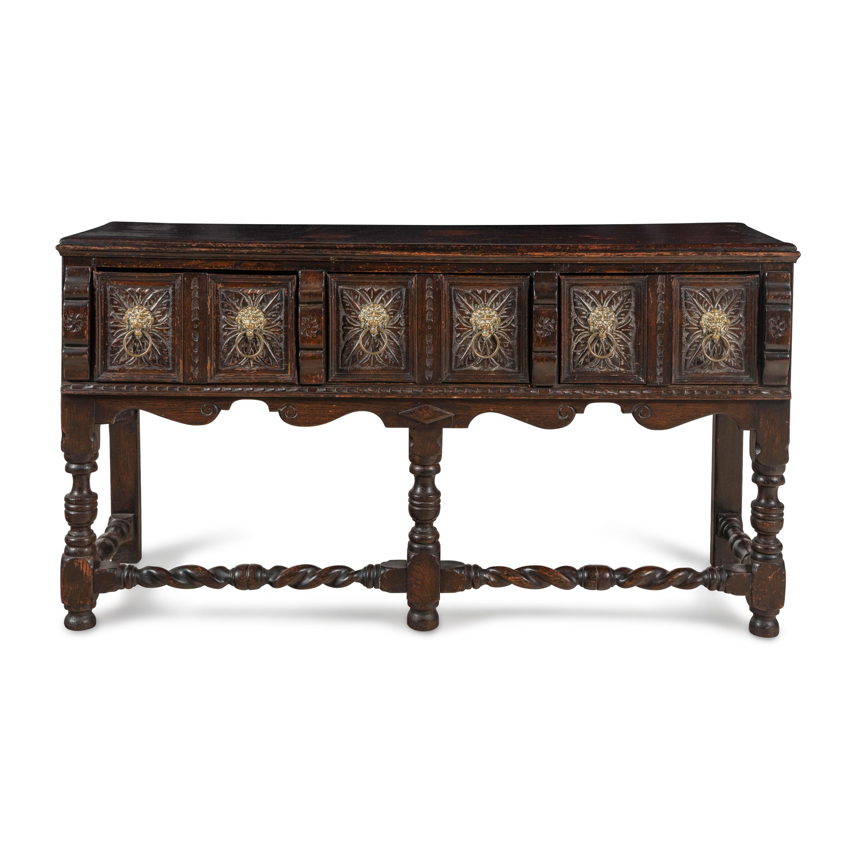 A Charles II Style Oak Console Table