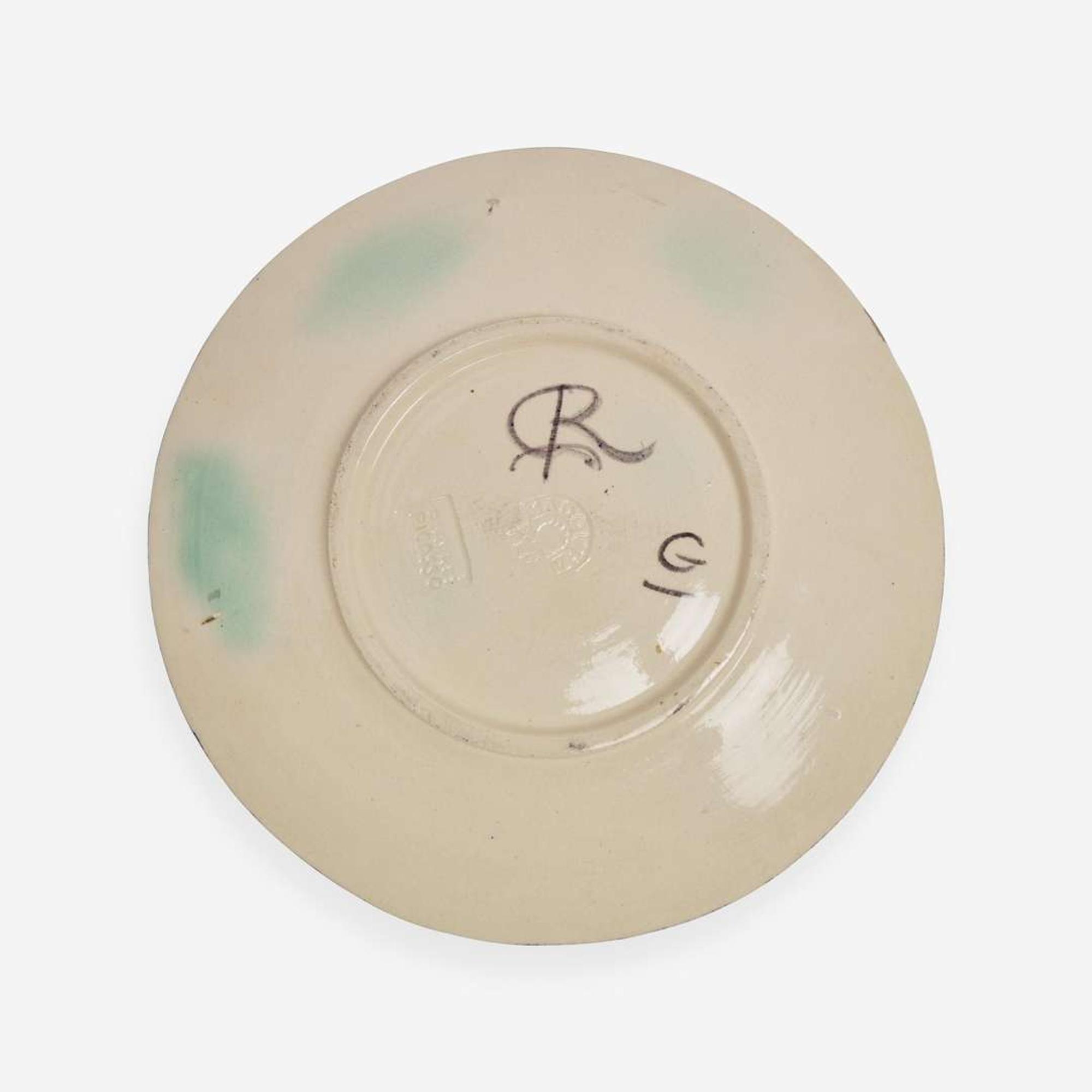 Pablo Picasso (Spanish, 1881-1973) Plate G from Visage Noir Service