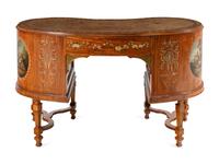 An Edwardian Painted Satinwood Desk