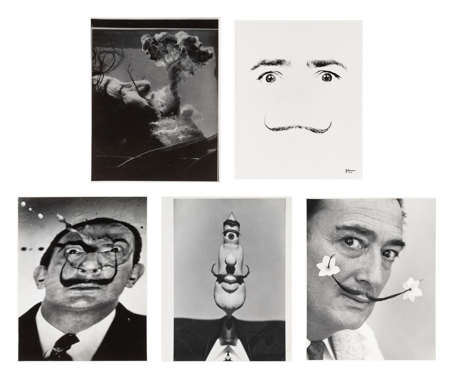 A group of five photographs of Salvador Dalí (Dalí's Underwater Atomic Explosion; Dalí Cyclops; Dalí Explosion; Dalí 's Moustache; Dalí )