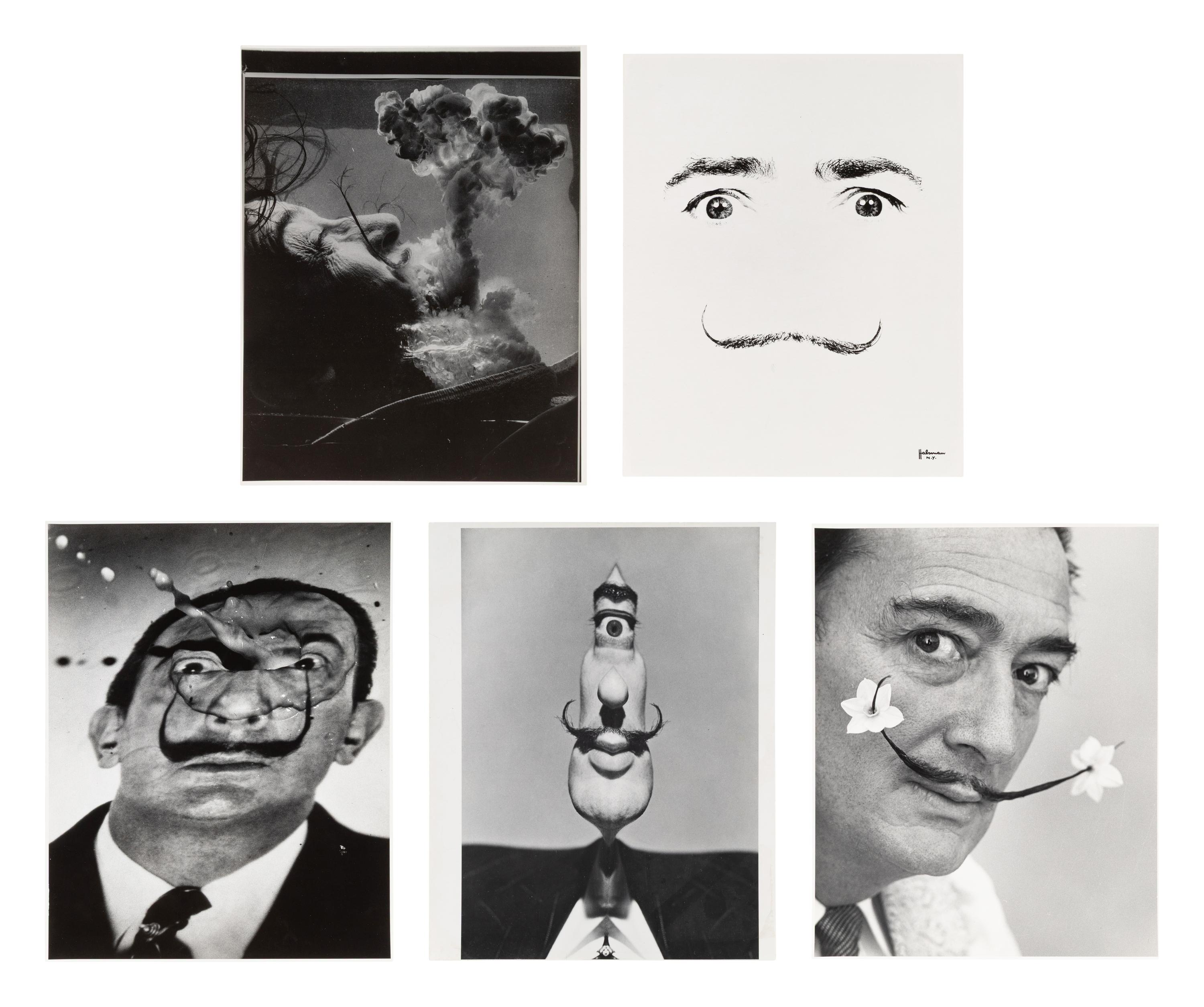 A group of five photographs of Salvador Dalí (Dalí's Underwater Atomic Explosion; Dalí Cyclops; Dalí Explosion; Dalí 's Moustache; Dalí )