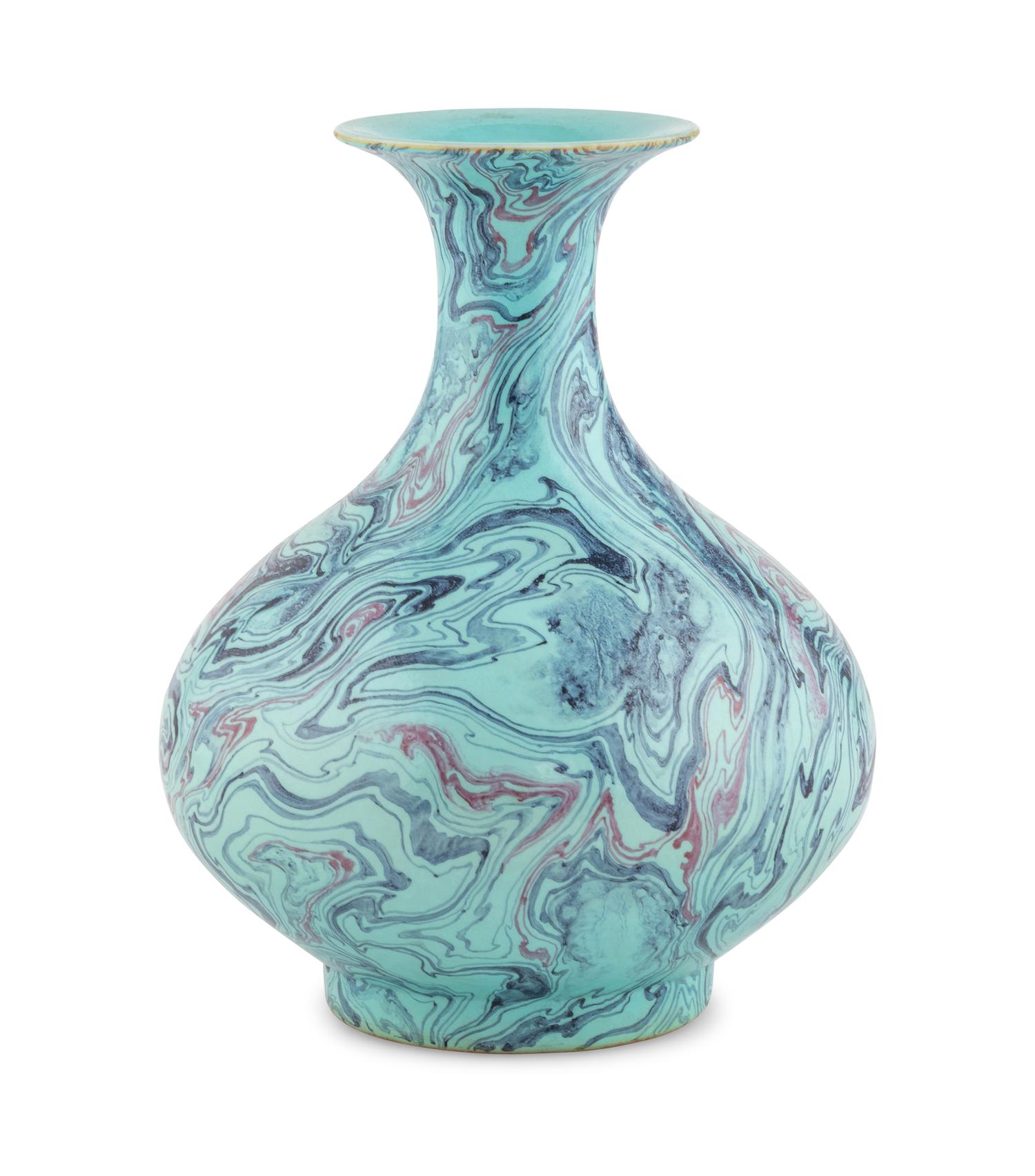 A Chinese Marbleized Porcelain Vase