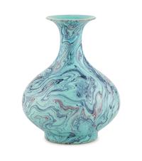 A Chinese Marbleized Porcelain Vase