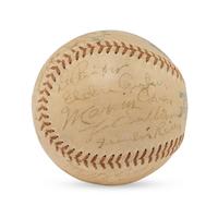 A 1935 World Series Champions Detroit Tigers Team Signed Autograph Baseball Featuring Hank Greenberg, Charles Gehringer, Goose Goslin and Mickey Cochrane (Beckett Authentication Services Letter of Authenticity)