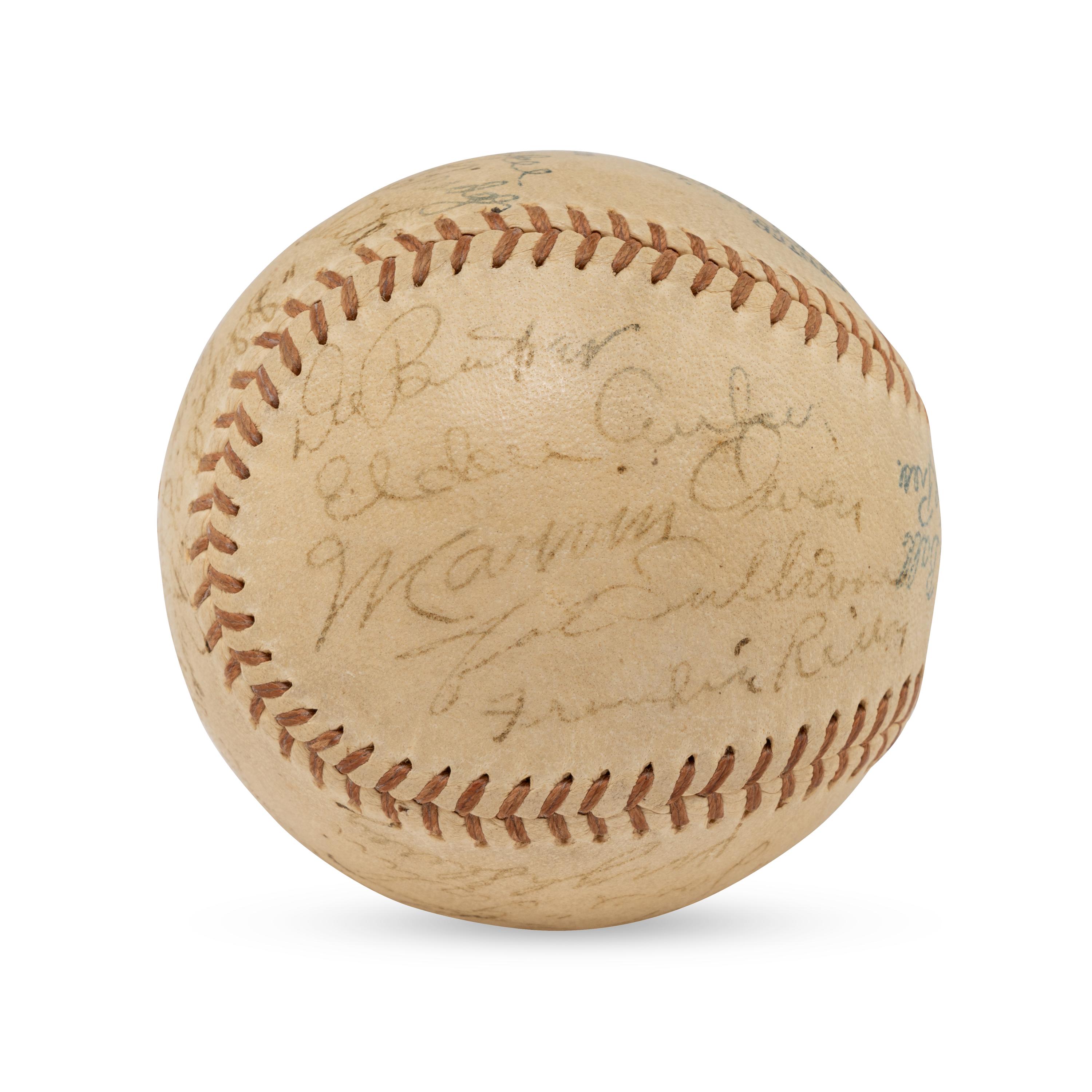 A 1935 World Series Champions Detroit Tigers Team Signed Autograph Baseball Featuring Hank Greenberg, Charles Gehringer, Goose Goslin and Mickey Cochrane (Beckett Authentication Services Letter of Authenticity)