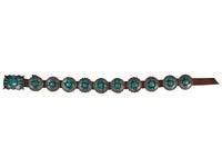 Heavy Sterling Silver and Turquoise Cluster Concha Belt