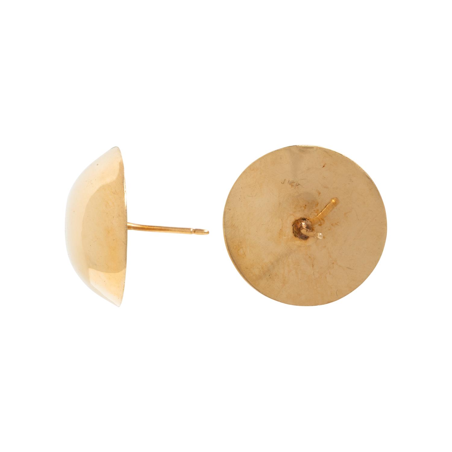 Yellow Gold and Resin Hair Pin and a Pair of Yellow Gold Earrings