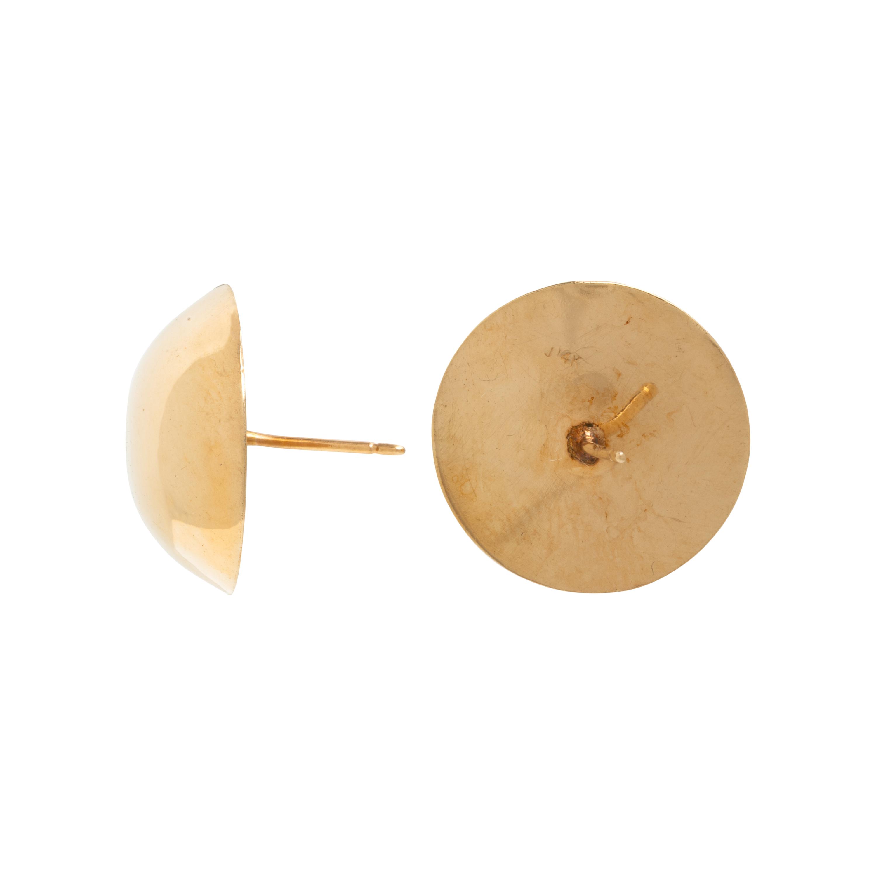 Yellow Gold and Resin Hair Pin and a Pair of Yellow Gold Earrings