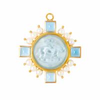 Elizabeth Locke, Yellow Gold and Multigem Lion Pendant Brooch
