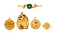 A Collection of Antique Yellow Gold Jewelry, 22.60 dwts.