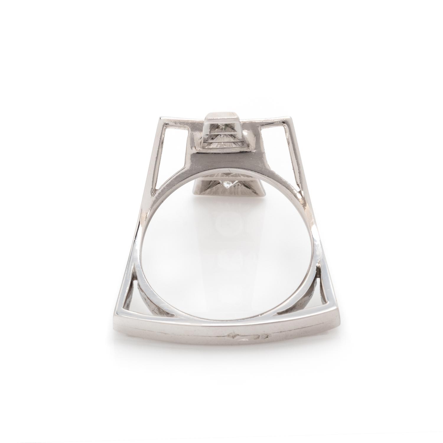FRENCH, WHITE GOLD AND DIAMOND RING