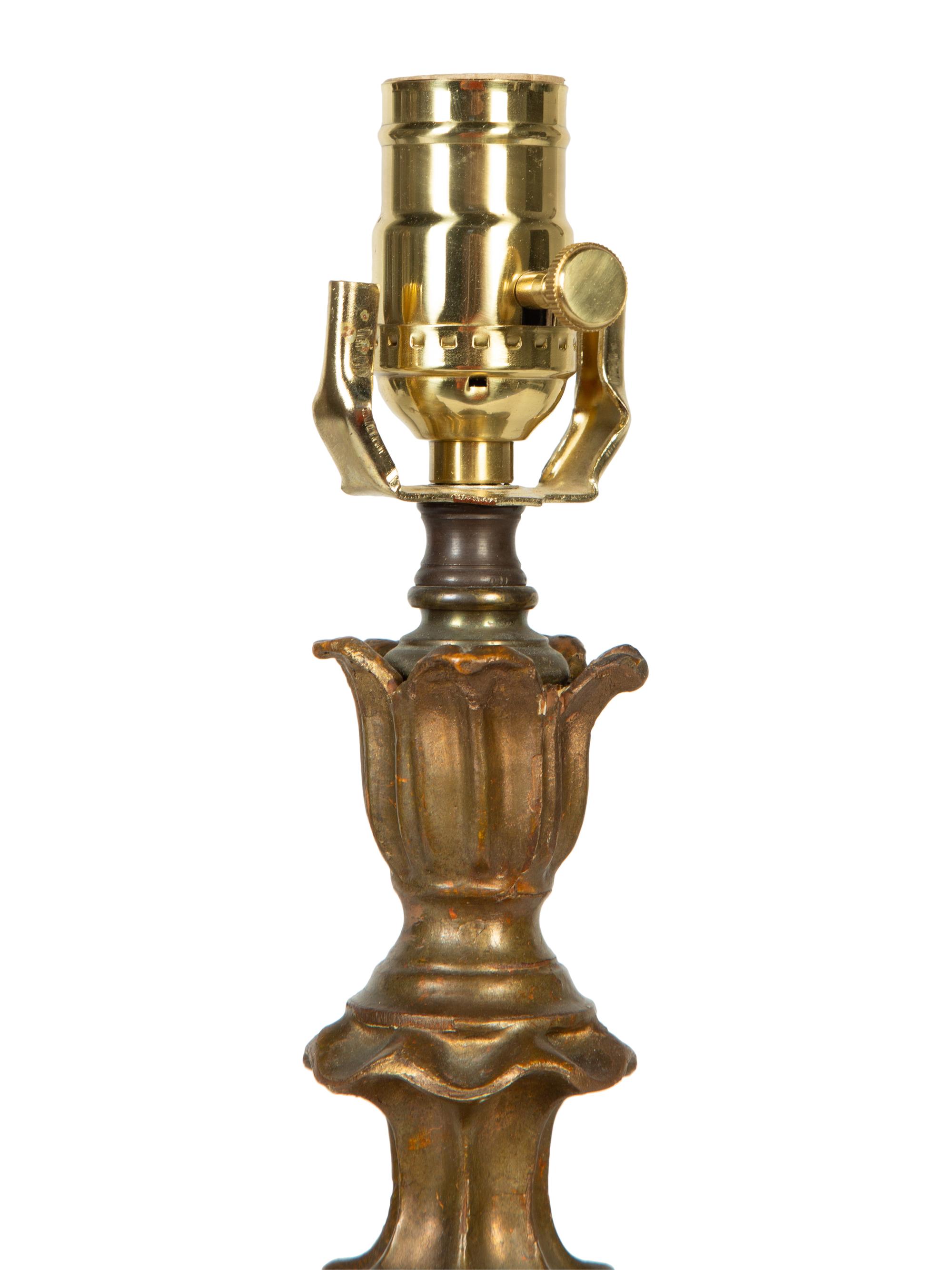 A Continental Giltwood Lamp