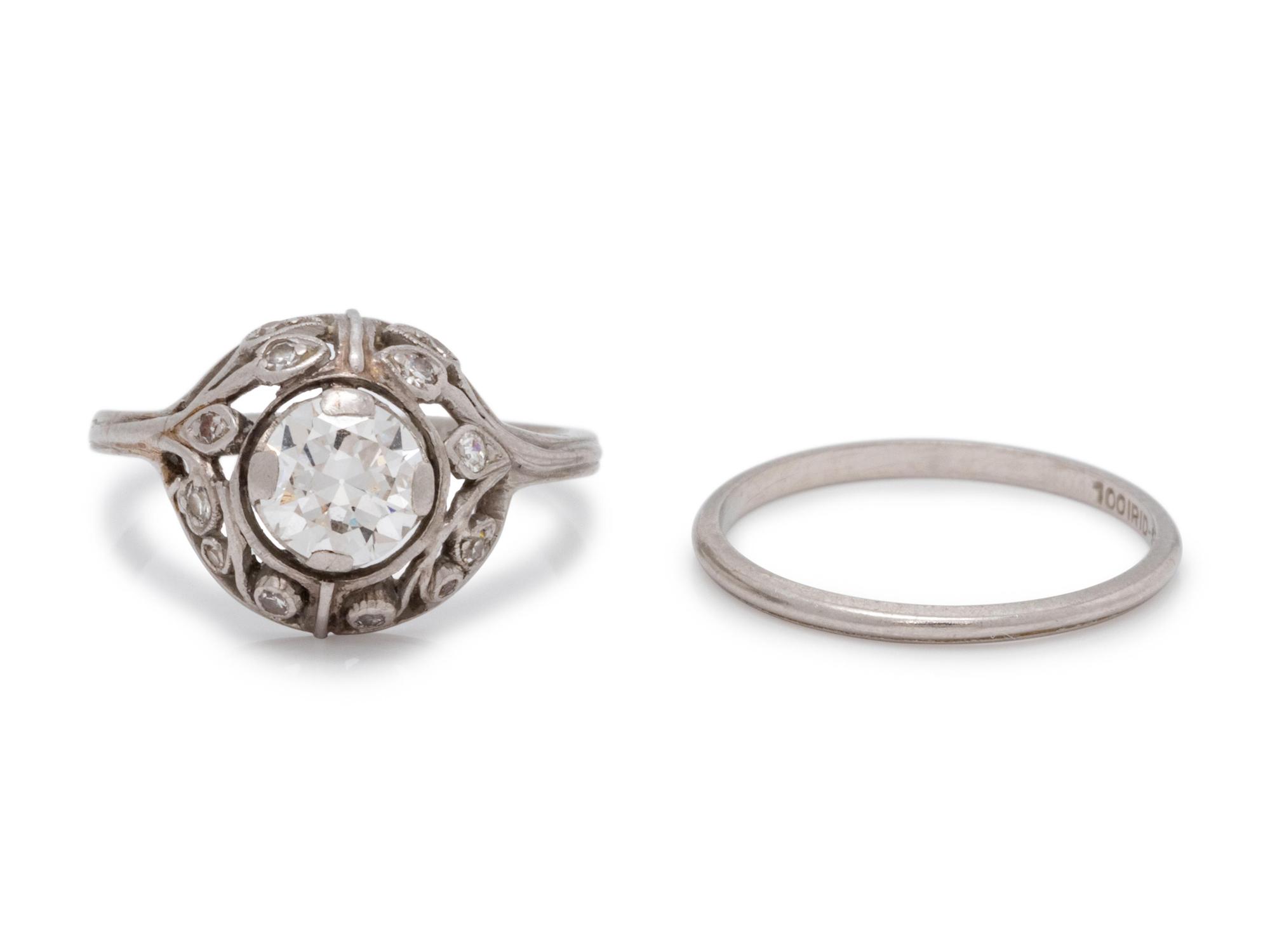 A Platinum and Diamond Ring Set,