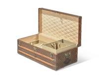 A Louis Vuitton Monogrammed Canvas Hardsided Trunk with 'JG' Monogram