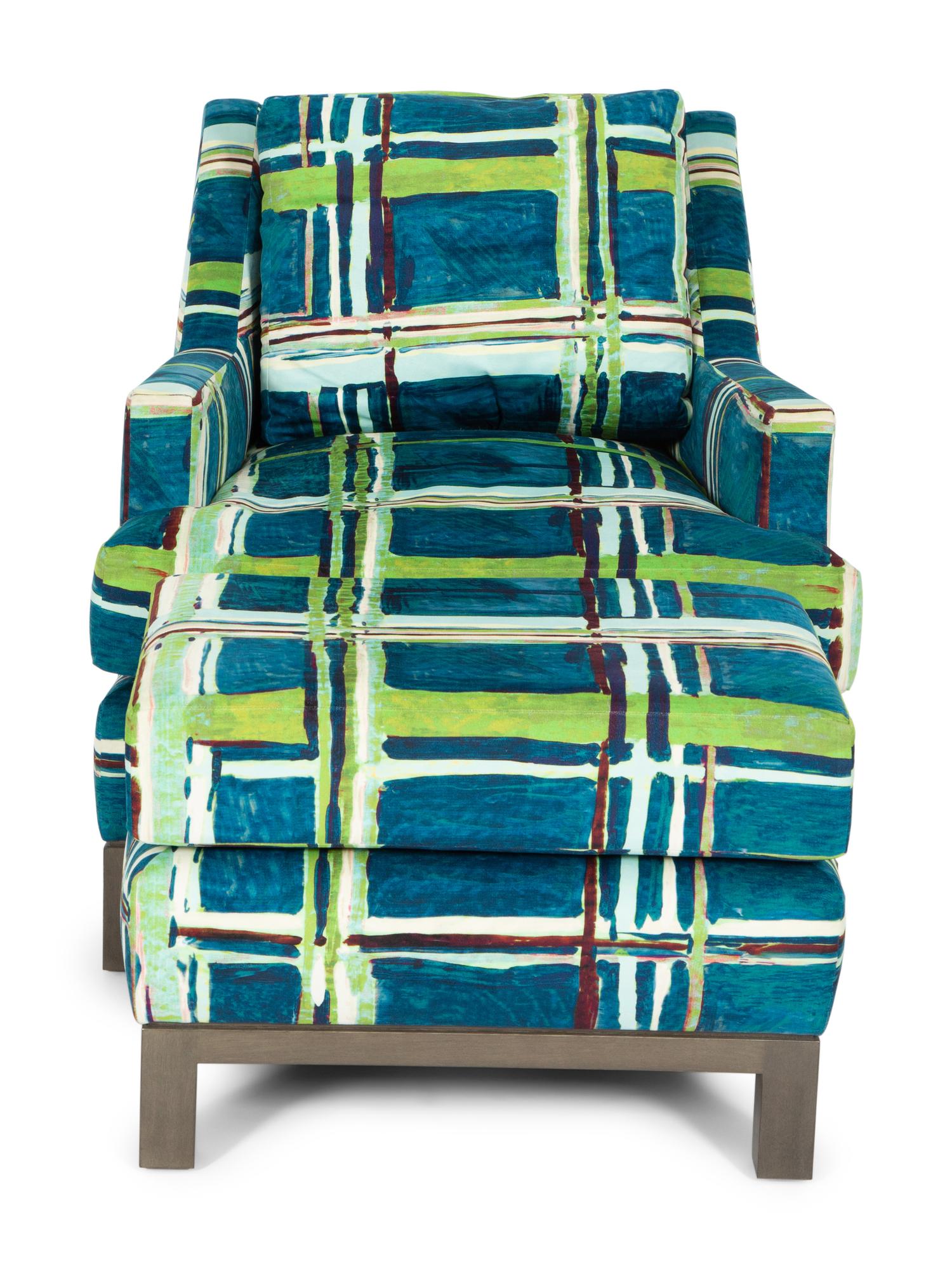 A Berman Rosetti Contemporary Lounge Chair and Matching Ottoman