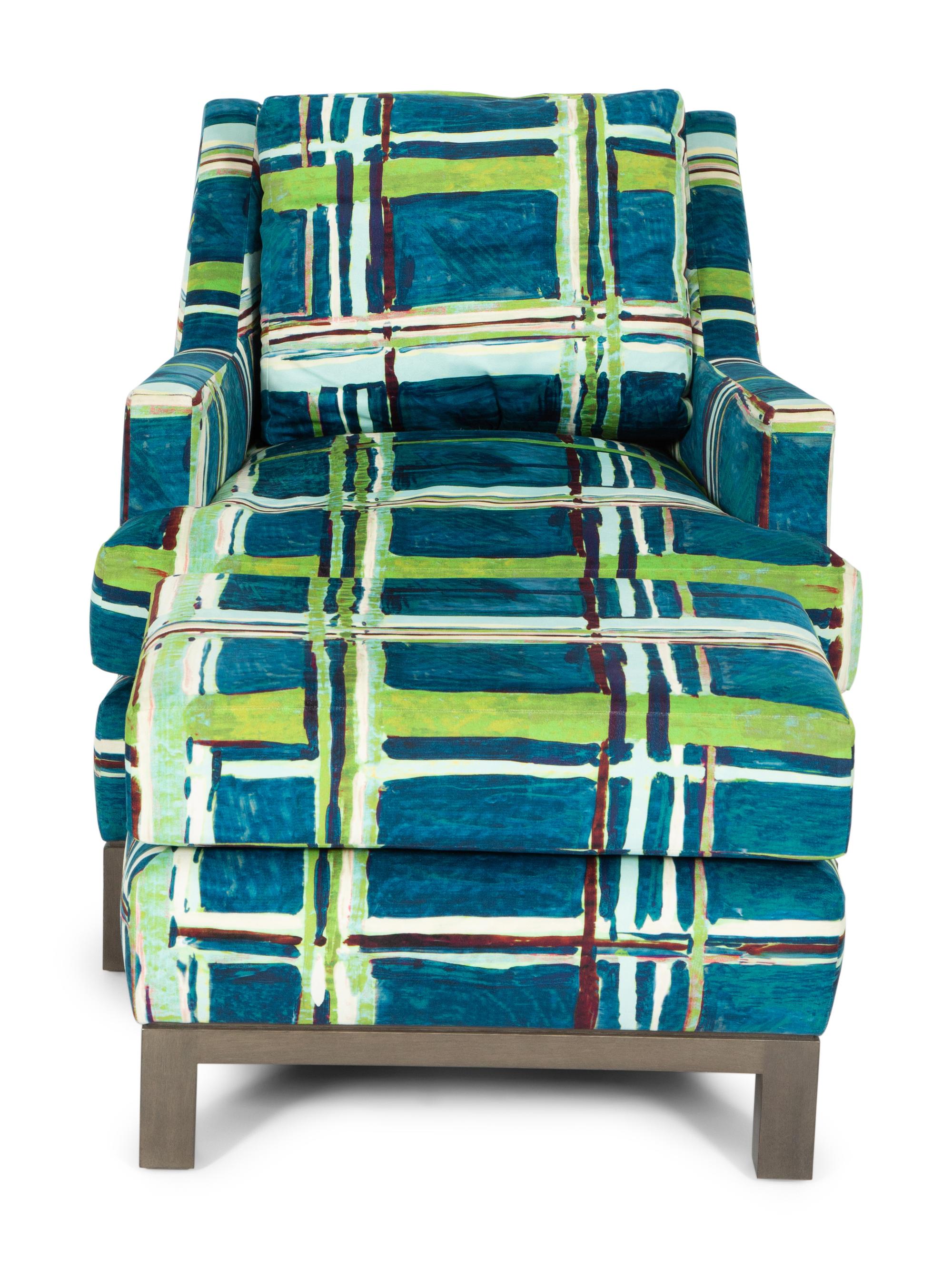 A Berman Rosetti Contemporary Lounge Chair and Matching Ottoman