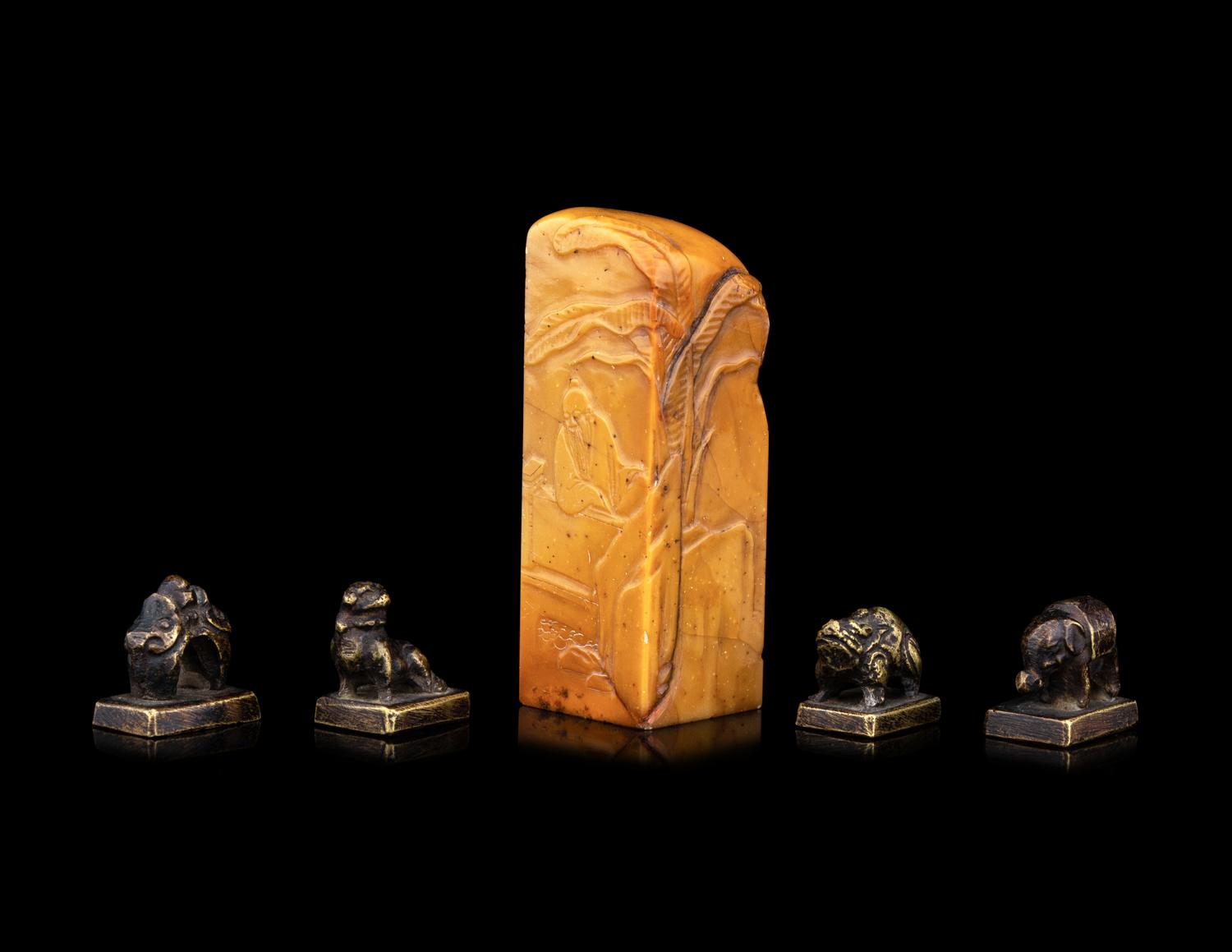 Five Bronze and Soapstone Seals
