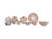 A Group of Eight Worcester Porcelain Articles
