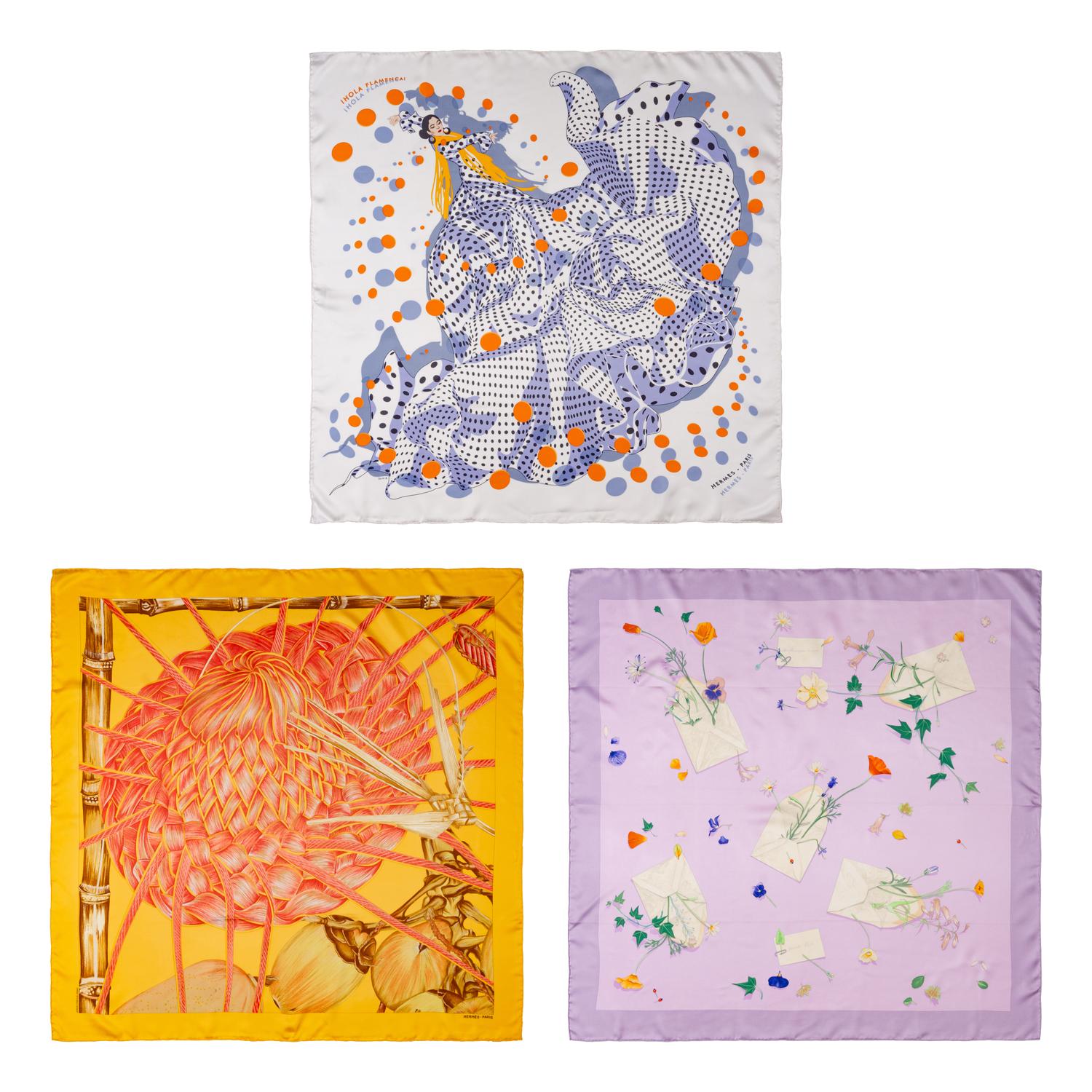 A Group of Three Hermès Scarves