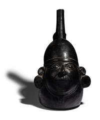 A Chimu Blackware Portrait Vessel