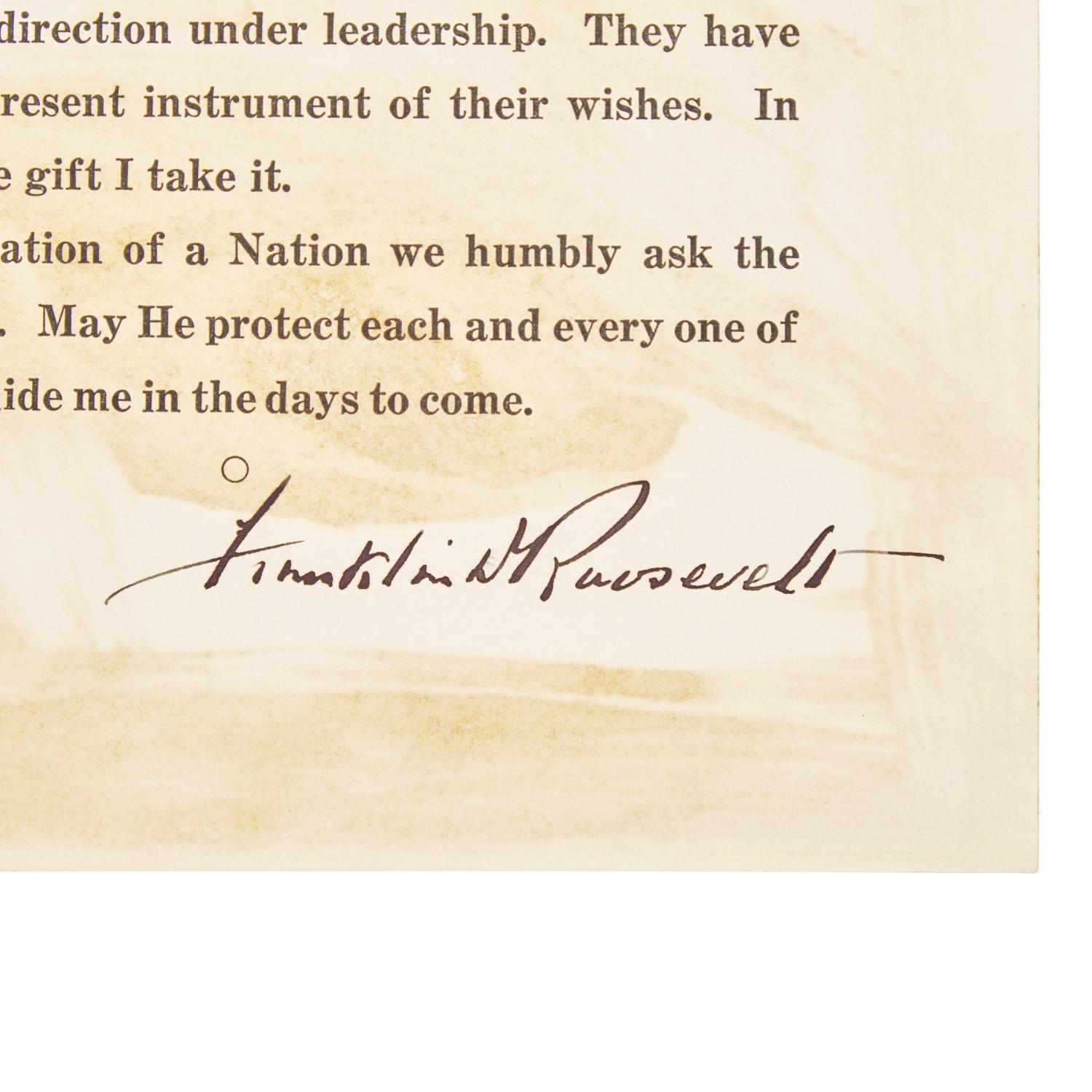 [Presidential] Roosevelt, Franklin D. Inaugural Address of Franklin D. Roosevelt, President of the United States...1933.