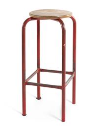 A Set of Four Painted Metal Stools