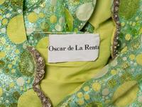 Oscar de la Renta, Green Metallic Jacquard Gown, 1969