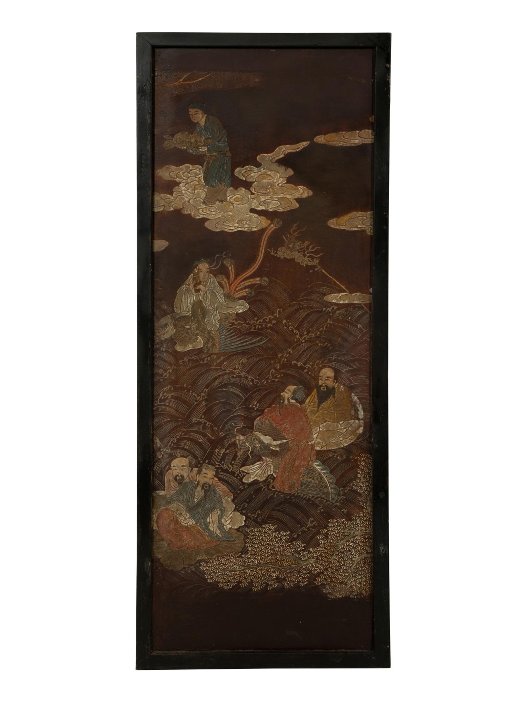 Seven Chinese Framed Lacquer Panels — 19TH CENTURY